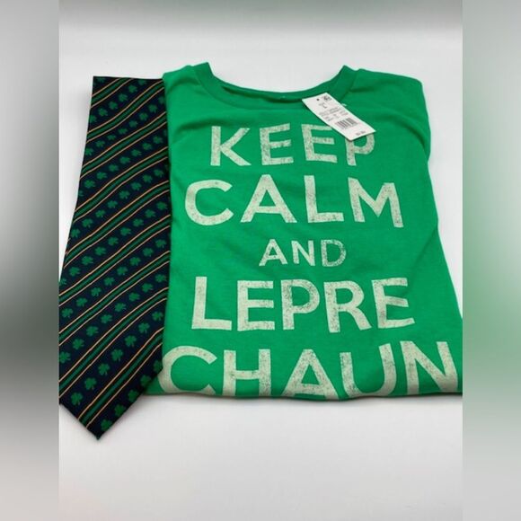 St Patrick’s Day T-Shirt & Tie Bundle, Irish Themed Green Shamrock Celtic - Picture 6 of 11